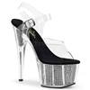 Pleaser - ADORE708SRS Sandale à bride à la cheville, Pole dance chaussures - Chaussures de pole dance - Couleur argent/Transparent Product image